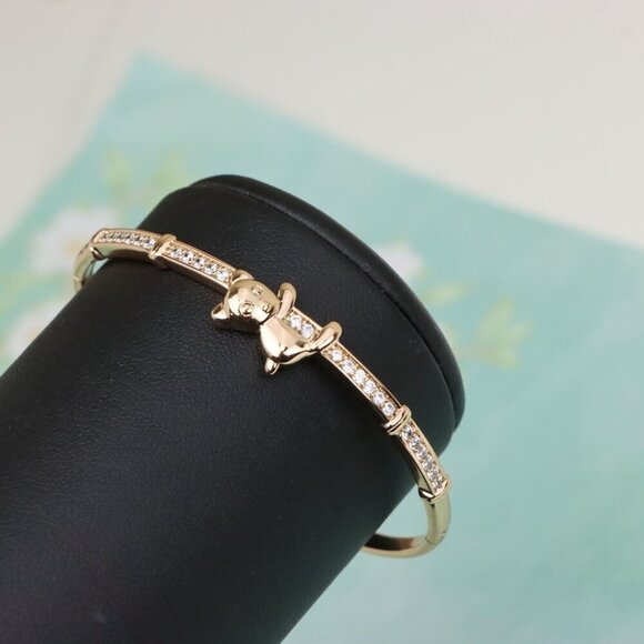 Charming Rose Gold Bangle with Adorable Bear Design, XPBL0527 - Picture 7 of 12